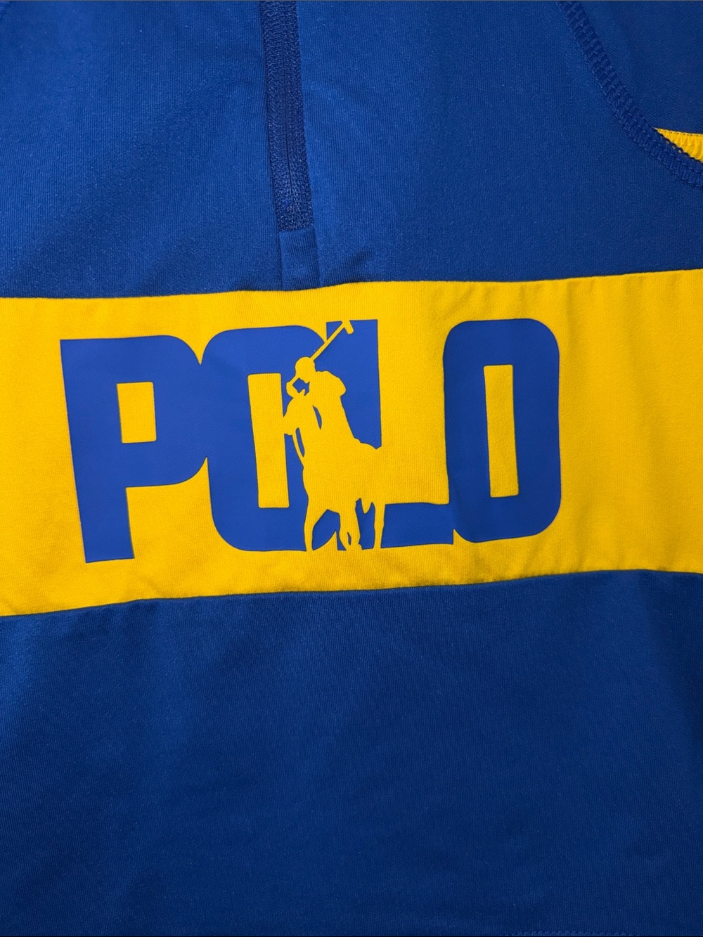 Polo Ralph Lauren performance Blue & Yellow Half-Zip Pullover - Picture 3 of 7